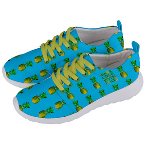 Men's blue pineapple shoes side