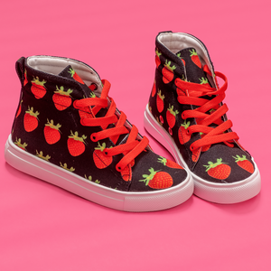 Black Strawberry Kids Hi-top shoe sidea