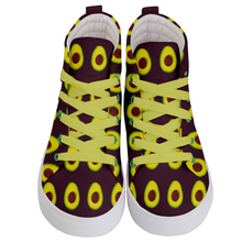 Load image into Gallery viewer, Maroon Avocado Kids Hi-top shoe front
