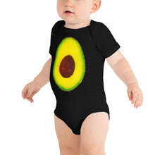 Load image into Gallery viewer, Avocado Baby Short Sleeve Cotton Onesie Black Front