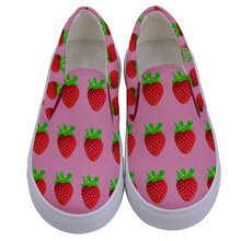 Load image into Gallery viewer, Pink Strawberry Kids Slip-On shoe top