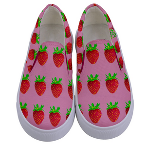 Pink Strawberry Kids Slip-On shoe top