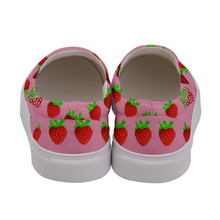 Load image into Gallery viewer, Pink Strawberry Women&#39;s Slip-On Shoe Back