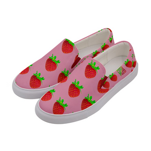 Pink Strawberry Women's Slip-On Shoe Slide