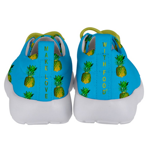 Sky Blue Pineapple Kids Lightweight Sports Shoes Back