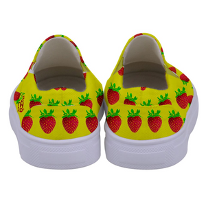 Yellow Strawberry Kids Slip-On shoe back