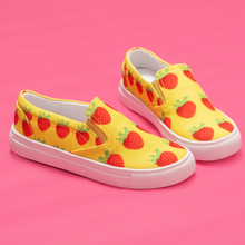 Load image into Gallery viewer, Yellow Strawberry Kids Slip-On shoe side