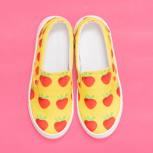 Load image into Gallery viewer, Yellow Strawberry Kids Slip-On shoe front