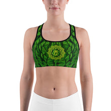 Load image into Gallery viewer, Artichoke Heart Chakra Women&#39;s Yoga Sports Bra front