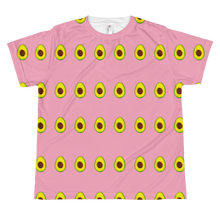 Load image into Gallery viewer, Avocado All Over Youth and Kids Short Sleeve T Shirt pink front