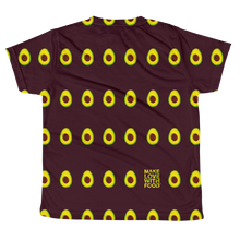 Load image into Gallery viewer, Avocado All Over Youth and Kids Short Sleeve T Shirt Maroonback