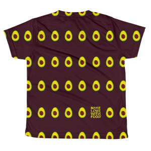 Avocado All Over Youth and Kids Short Sleeve T Shirt Maroonback