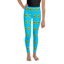 Load image into Gallery viewer, Avocado Youth and Kids Leggings blue front