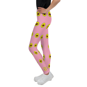 Avocado Youth and Kids Leggings pink side