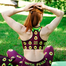 Load image into Gallery viewer, Maroon avocado women&#39;s yoga sports bra back