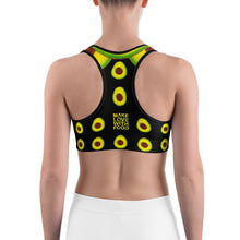 Load image into Gallery viewer, Black avocado women&#39;s yoga sports bra back