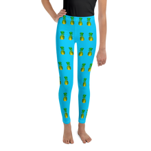 Load image into Gallery viewer, Pineapple Youth and Kids Leggings Blue front